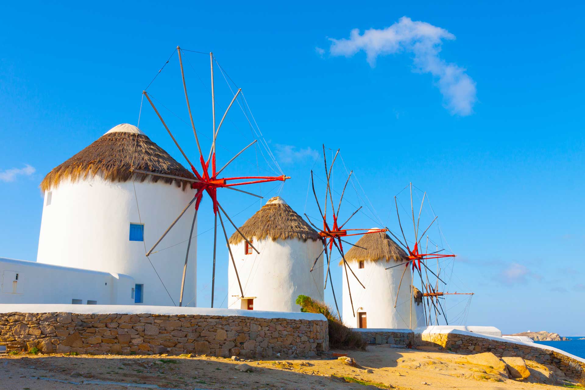 The Windmills on island Mykonos, Greece