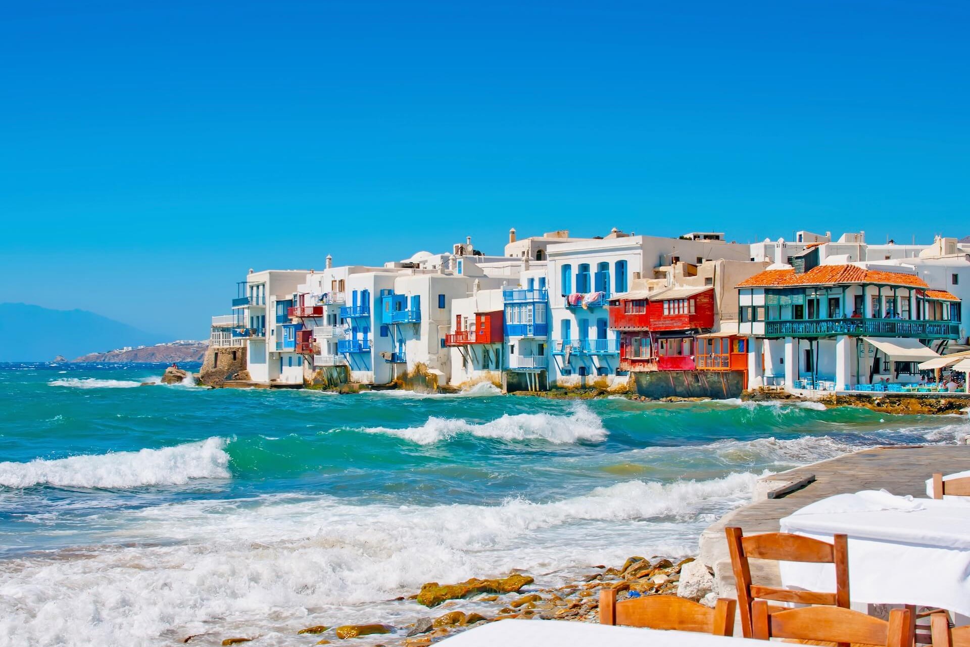 Little Venice on island Mykonos, Greece Little Venice on island Mykonos, Greece